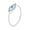 Silver, variant on Womens  Midi CZ Halo Evil Eye 1MM Band Ring Gold Plated .925 Sterling Silver
