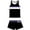 Black, variant on Girls Bathing Suits Two-Piece Swimsuit with Boyshorts Vest-Style Tankini(5-6T Black)