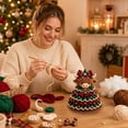 thumbnail image 5 of Animal Christmas Tree Crochet Kit, DIY Handmade Ornament with Pearl Beads Bow, Beginner Friendly Crochet Craft Set for Adults, 5 of 5