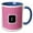 Blue/White, variant on 3drose, Pink and Grey Chevron Monogram Initial F, 11oz Mug