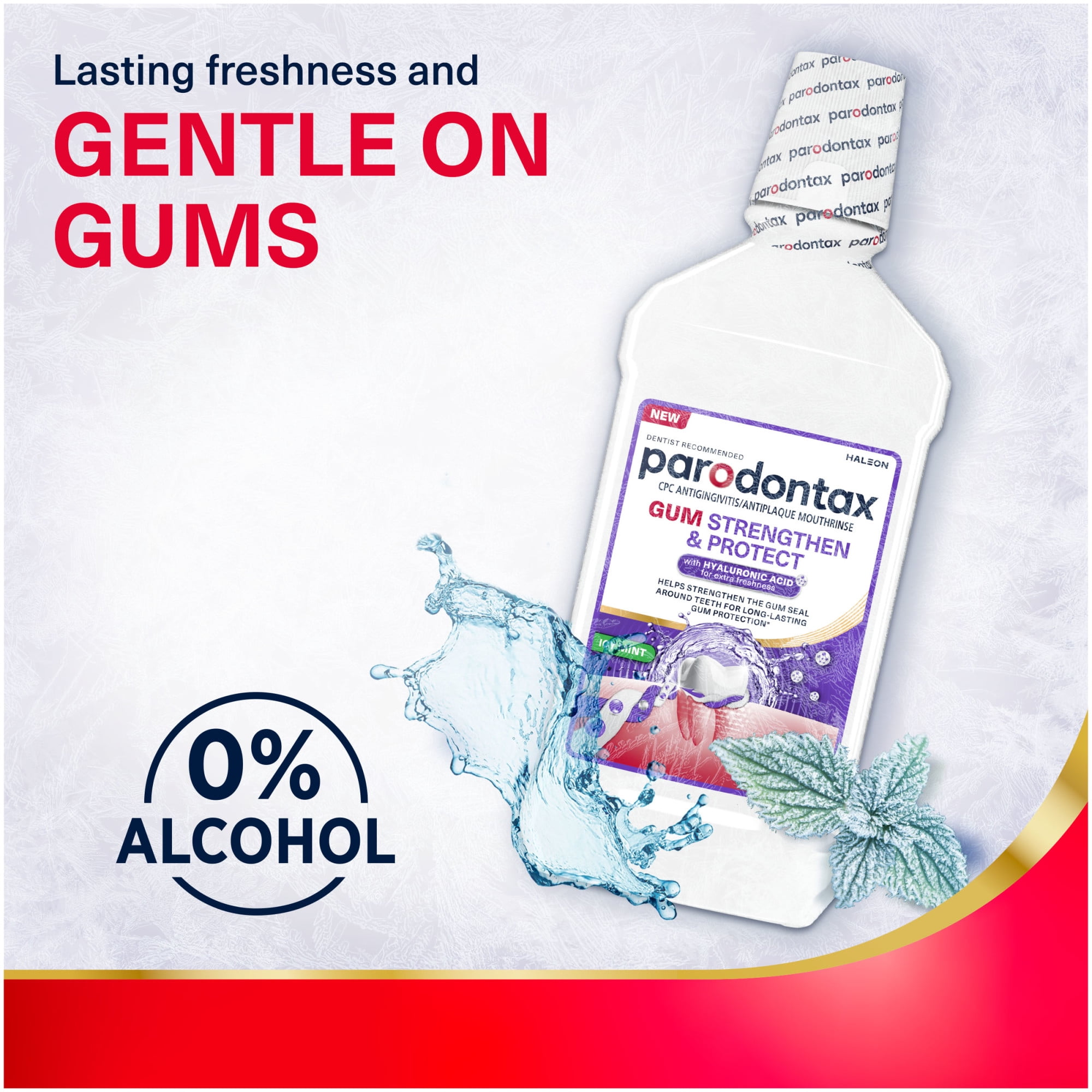 Parodontax Gum Strengthen and Protect Icy Mint Mouthwash, 16.9 Fl Oz (3 Pack)