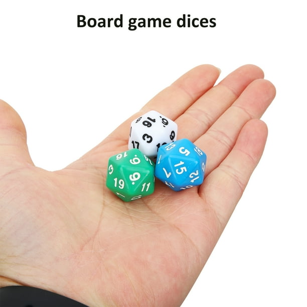 Acrylic 20 Sided Dice for Party Use Assorted Color Smooth Surface