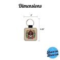 thumbnail image 4 of American Water Spaniel Dog Floral Flowers Faux Leather Square Keychain, 4 of 6