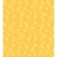 thumbnail image 3 of Floral Duvet Cover Set, Continuing Pattern of Botanical Items Forest Wildflowers Outline Drawings, Decorative 3 Piece Bedding Set with 2 Pillow Shams, Queen Size, Mustard and White, by Ambesonne, 3 of 3