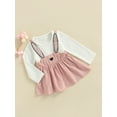 thumbnail image 3 of Baby Long Sleeve Dress with Cartoon Bunny Ears, Pleated Decoration Color Matching Sweet Spring Clothing, 3 of 9