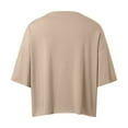 thumbnail image 5 of TYGHBN Women's New Short Sleeve Yoga Casual Loose Sports T Shirt T Shirts Solid Colors Women Long Sleeve Shirts for Tall Women Long Sleeve Polyester T Shirt Women Womens T Shirts Short Sleeve Loose, 5 of 5