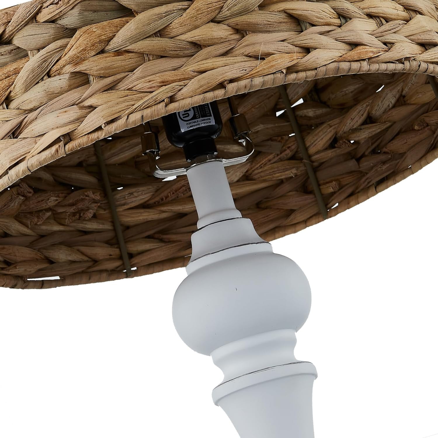 "Maxax 26"" Coastal Rattan Table Lamps, Set of 2 with Handwoven Seagrass Shade for Living Room or Bedroom"