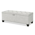 thumbnail image 4 of Furniture of America Suffolk Linen Modern Entryway Bedroom Storage Bench, Off-White, 4 of 20