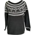 thumbnail image 4 of Womens Fair Isle Sweaters Vintage Argyle Iceland Norway Sweater Colorful Crew Neck Knit Tops Long Sleeve Pullover Jumper Tops, 4 of 4