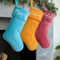 thumbnail image 5 of Sky Blue Christmas Stocking, 19.7-Inch Blank Polyester Velvet Hanging Pocket for Office Classroom Holiday Displays, 5 of 5