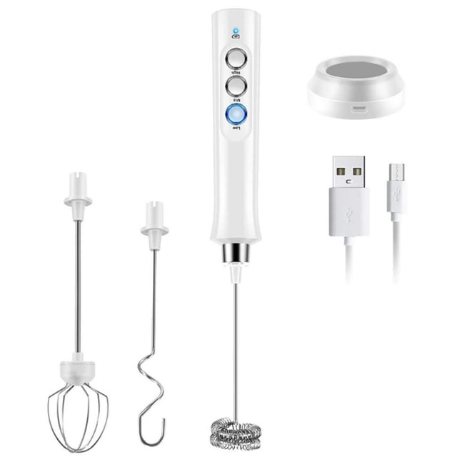 Espumador de leche recargable por USB con batidores para capuchino