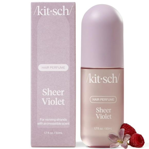 Kitsch Sheer Violet Hair Perfume For Women - Clean, Deodorizing, and Patented Odor-Eliminating Technology, Body Mist - Freshen Hair, Body Pillows - Fruity Raspberry, Violet Soft Musk Scent - 50ml