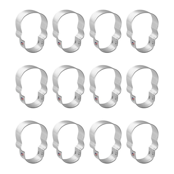 Mini Skull Dozen Cookie Cutters 1.75 inches/each H1012-W12 - The Cookie Cutter Shop - Tin Plate Steel