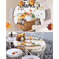thumbnail image 6 of Round Fitted Tablecloths Fall Thanksgiving Pumpkin Owl Waterproof Table Cover for Kitchen Dining Party Decor Autumn Maple Leaf Hazelnut,45"-54", 6 of 6
