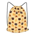 thumbnail image 1 of XMXT Waterproof Gym Bag, Halloween Hat Cat Print Drawstring Backpack for Men, s, 1 of 8