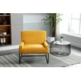 thumbnail image 2 of Velvet Accent Chair,Modern Industrial Slant Armchair with Metal Frame,Upholstered Reading Chair Comfort Single Chair with Premium High Density Soft Cushion for Living Room Office Study,Musterd Yellow, 2 of 9