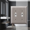 thumbnail image 2 of Placa de pared Amerelle 163TTAN de 2 palancas de acero niquelado envejecido, 2 of 3