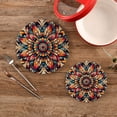 thumbnail image 2 of Pattern Flowers Boho Trivet Mats Pot Holders Cotton Woven Non-Slip Heat Resistant for Hot Pots Pans Pats for Cooking Baking Set of 2, 2 of 7