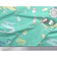 thumbnail image 3 of Soimoi Green Moss Georgette Fabric Dot & Ribbon Ethnic Printed Craft Fabric by the Yard 42 Inch Wide, 3 of 3