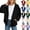 Black, variant on Chiccall Kids Raglan Sleeve Hooded Zip Jacket Multiple Solid Color Loose Lightweight Everyday Vacation Outdoor Basic Outer Hooded Zip Jacket for Girls