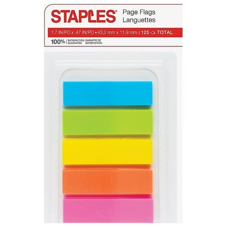 Staples Stickies Page Flags Multicolor 0.5  Wide 44/Pack (11147-CC) 474649