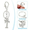 thumbnail image 4 of Uxcell Initial Letter Keychain, 2 Pcs Letter T Crown Design Charm with Crystal Diamonds Decorative Alphabet Pendants for Bag Backpack DIY Craft, Silver Tone, 4 of 6
