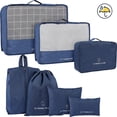 thumbnail image 3 of PartyKindom Navy Travel Storage Bags 7Pcs Compression Packing Cubes for Suitcases, 3 of 9