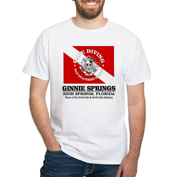 CafePress - Ginnie Springs T Shirt - Men's White Classic Cotton T-Shirts