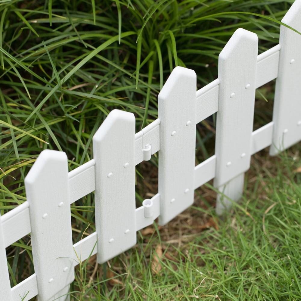 Gardenised 6-pc 12-inch Decorative Landscape Edging Ornamental Fence for Lawn Flower Beds Pathways and Outdoor Decor Interlocking Garden Border Panels for Landscaping Design and Yard Accents