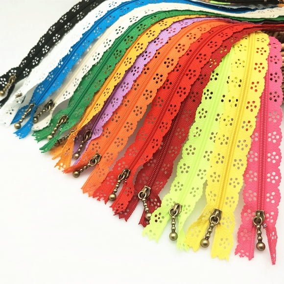 YEQIN 25cm Couleur Aléatoire 20 Pcs/lot Fermetures Éclair 10 Pouces Dentelle Finition Nylon pour Couture Robe de Mariée