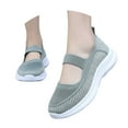 thumbnail image 3 of XIMIN Women Mary Jane Nurse Sneakers Platform Shoes Slip on Walking Sneakers Chunky Sole Breathable Fashion Knit Washable Casual Toning Rocker Shoes with Arch Support, 3 of 7