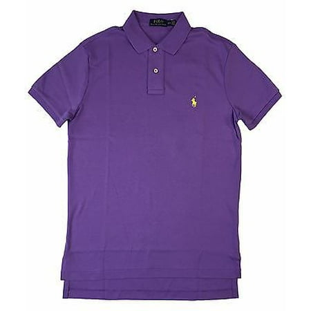 Ralph Lauren Polo Mens Pima Soft Touch Polo Shirt Pony Logo Purple/Green New