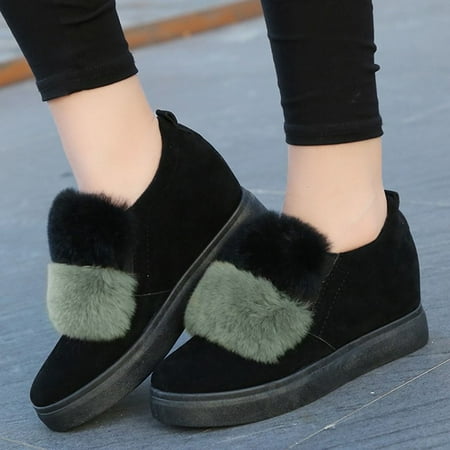 

NEGJ Women s Thicksoled Shoes Fashion Wedges Boots Colorblock Short Women s Boots