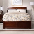 thumbnail image 3 of Portland Full Wood Platform Bed with Footboard and Storage Drawers in Walnut, 3 of 11