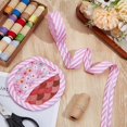 thumbnail image 4 of 10.94 Yards Pink White Stripe Bias Binding 3/4Inch Wide Striped Ribbon Polyester Twill Striped Piping Ribbon for DIY Garment Sewing Seaming Piping Quilting Pink DIY, 4 of 9