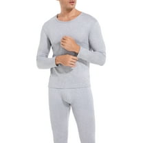 ANYFIT WEAR Thermal Underwear for Men Ultra Soft Long Johns Set Fleece Lined Warm Base Layer Top and Bottom for Cold Weather Gray XL