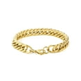 thumbnail image 2 of Crucible Jewelry Men's Curb Link Chain Gold Plated Steel Bracelet - 8", 2 of 3