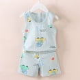 thumbnail image 2 of Zshosam Baby Boy Shorts Set Boys Tank Top Shirt and Mesh Short Set for Toddlers and Big Kids Size 3T 4T,(Light Blue 3-4 Years), 2 of 4