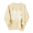 thumbnail image 2 of St. Patrick's Day Sweatshirt for Women Floral Shamrock Pattern Crewneck Long Sleeve Ribbed Cuffs Loose Fit Graphic Holiday Top, 2 of 6