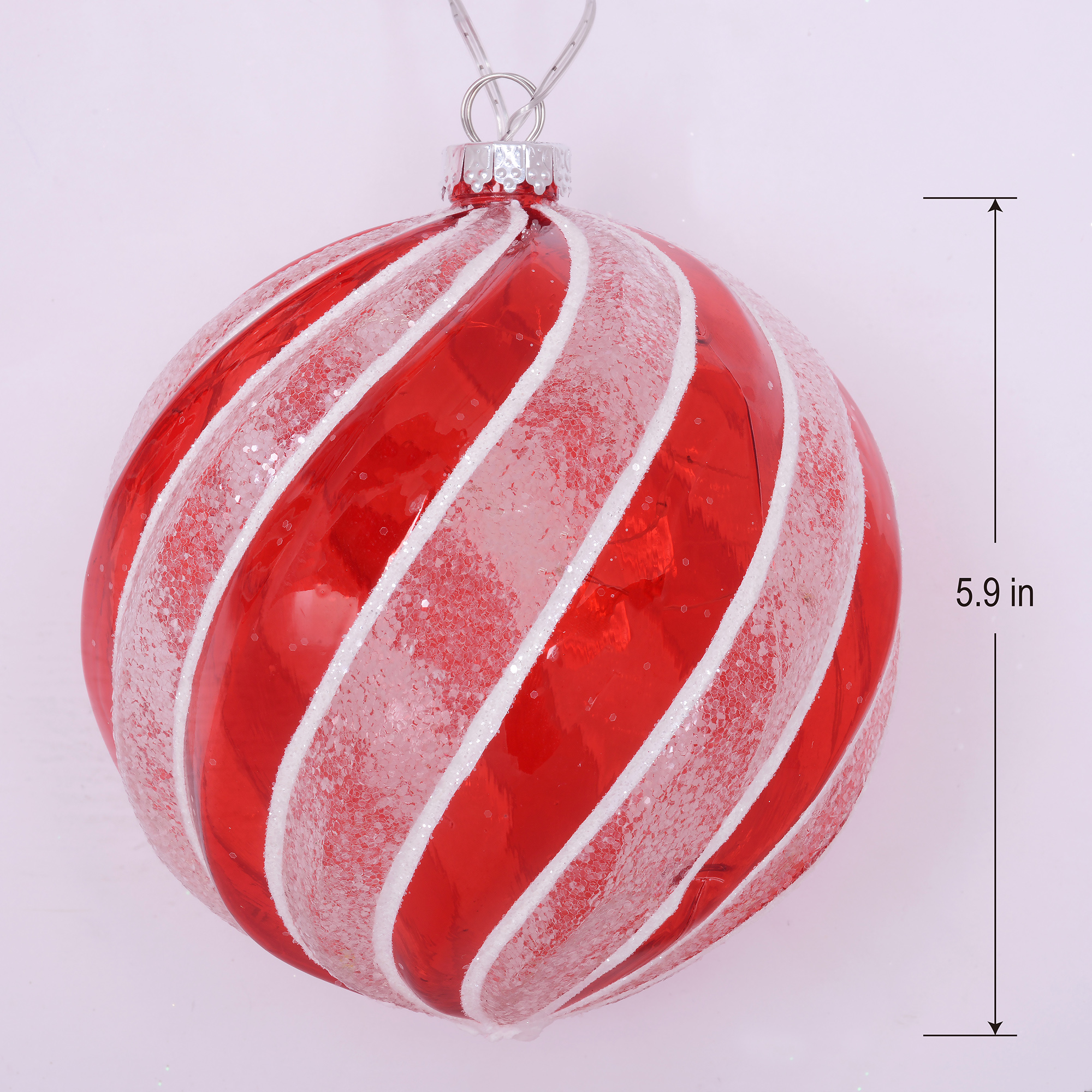 Indoor/Outdoor Red and White Battery-Operated LED Shatterproof Ball Christmas Ornaments, 4 Count, by Holiday Time