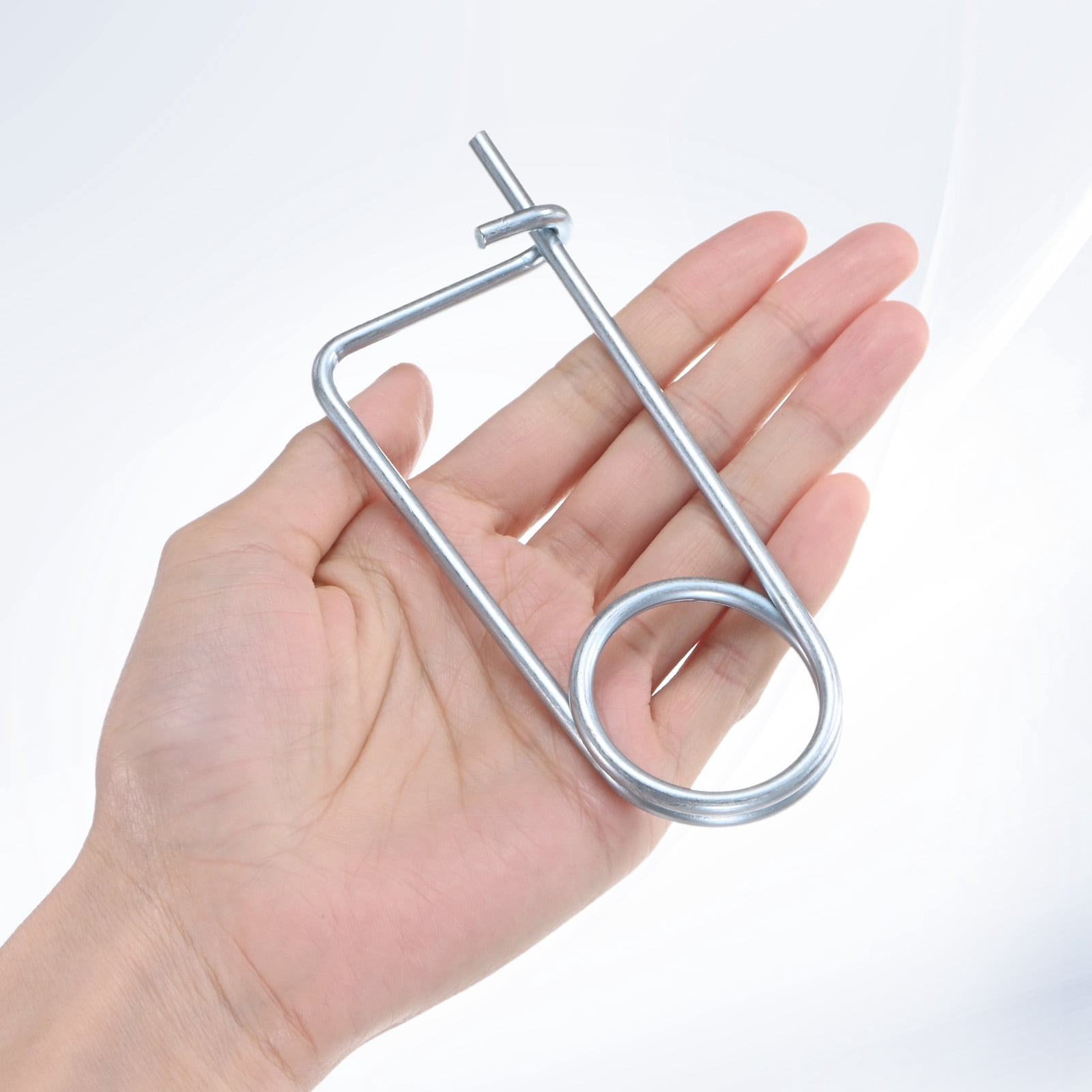 Uxcell 8-Pack Brooch Shape Cotter Safety Pin, M4x63mm Spring Steel Pins Quick Lock Brooch Fastener Heavy Retainer Clips