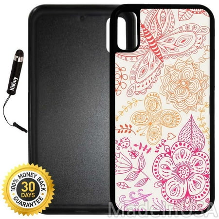 A887 Cover - Custom iPhone X/10 Case (A887) Edge-to-Edge Rubber Black Cover with Shock and Scratch Protection | Lightweight, Ultra-Slim | Includes Stylus Pen by INNOSUB
