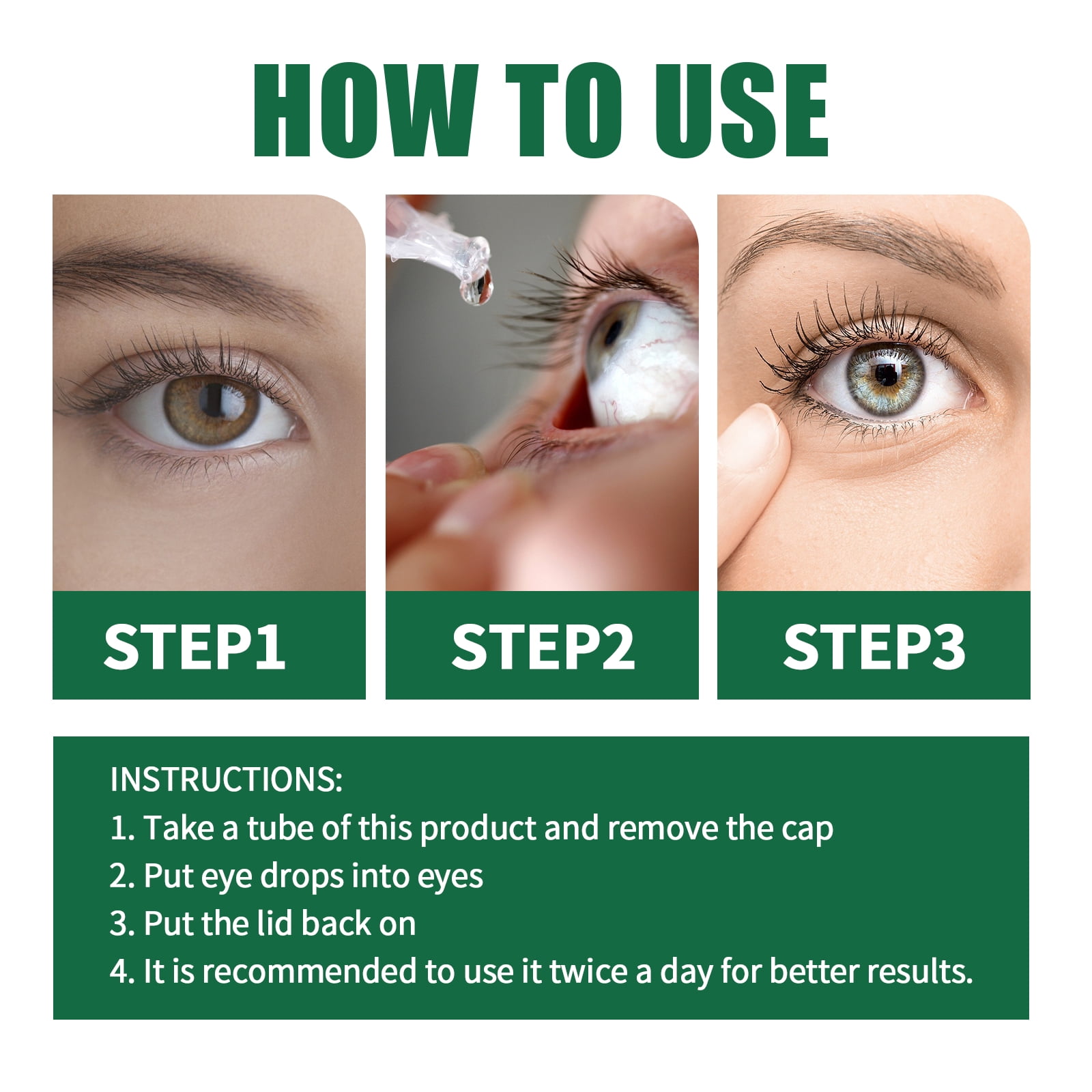 Alvantor Eye Drops for Aging Eyes, Relieve Dry Tired Eyes & Vision, 10pcs