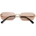 thumbnail image 2 of FEISEDY Retro Small Narrow Rimless Sunglasses Clear Eyewear Vintage Rectangle Sunglasses for Women Men B2643, 2 of 12