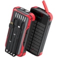 thumbnail image 1 of Banco de energía solar SOXONO 40000mAh con carga rápida PD 20W rojo, 1 of 9