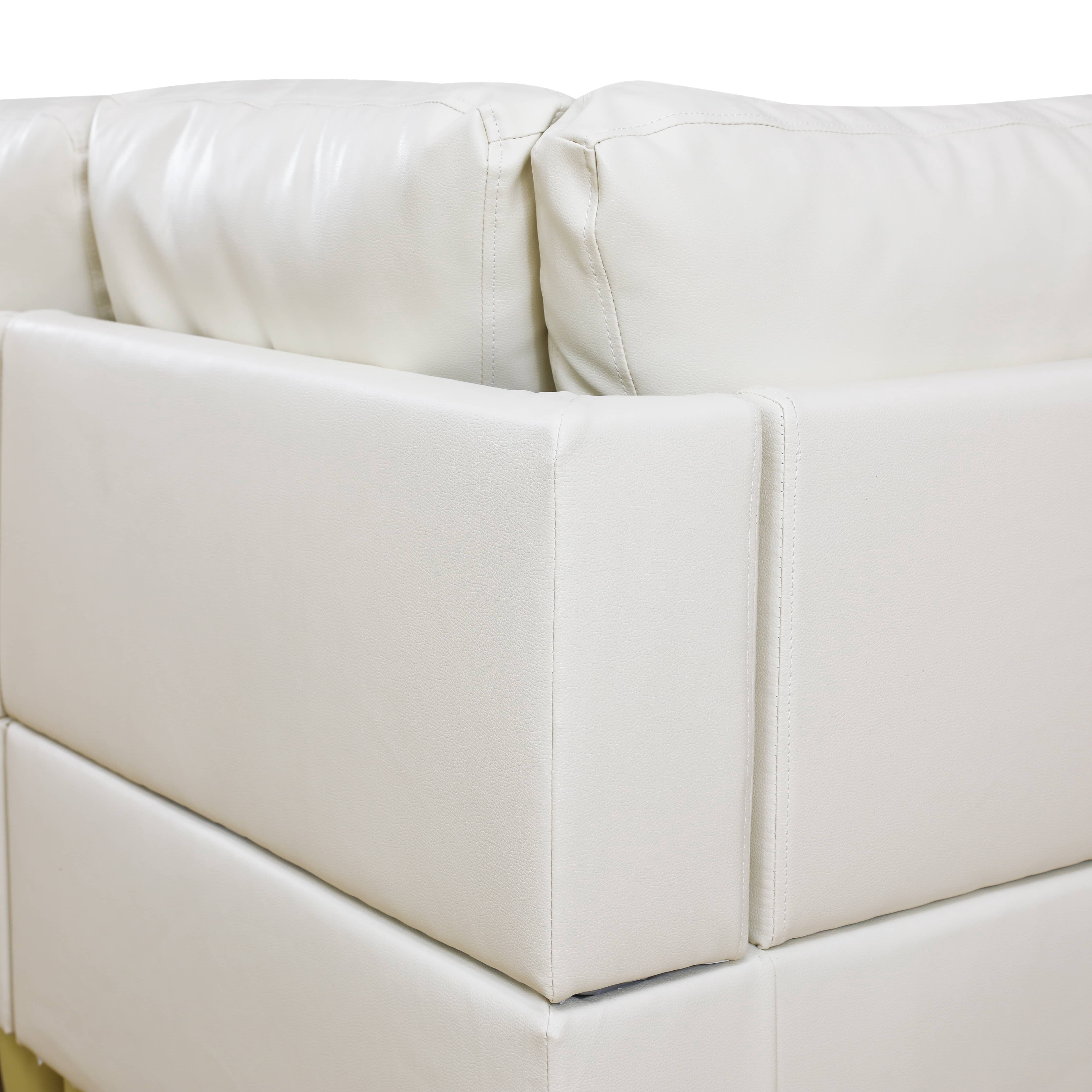 MAYEERTY White Modern 3-Piece Couch Crisp Tone Bright Fresh Living Room Ambiance