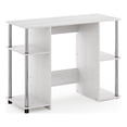 thumbnail image 1 of Pemberly Row Compact Computer/Study Desk in White Oak in Stainless Steel Tubes, 1 of 6