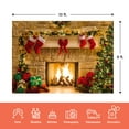 thumbnail image 2 of LS Photography [1-Pack] 10' x 8' Fireplace Pine Tree Stocking Gift Box Vinyl Background, WMT2237, 2 of 6