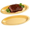 thumbnail image 1 of SANQIAHOME 11.8x7.6 Inch Thick Stainless Steel Dinner Plate 2-Piece Set, Appetizer Plate,Gold, 1 of 9