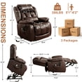 thumbnail image 4 of TEKAMON Power Lift Chair Recliner for Elderly with Heat and Massage, Lay Flat Sleeping Recliner Dual Motor Infinite Position Leather Lift Chair for Living Room (Brown), 4 of 12